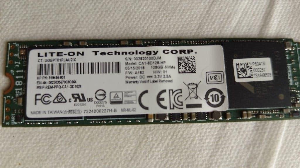 Lite-On CA1-8D128-HP 128GB NVMe SSD M.2, Console, Verzenden, SSD, Zo goed als nieuw