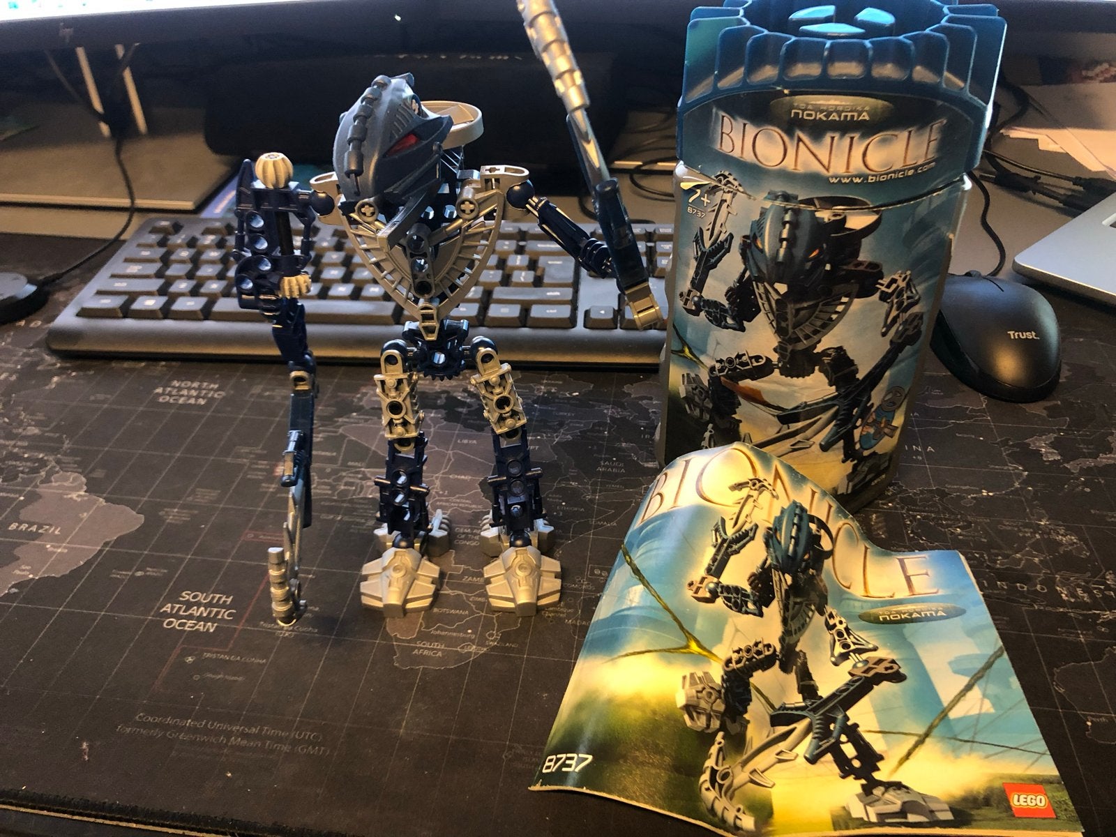 Lego Bionicle Toa Hordika Nokama 8737 compleet met doos, Gebruikt, Bionicle, Lego, Ophalen of Verzenden