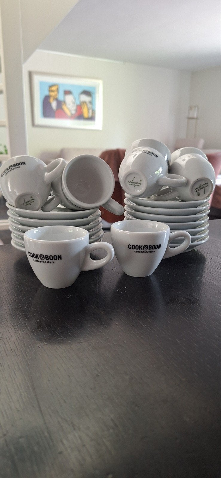 Cook & Boon espressokopjes en schoteltjes, Huis en Inrichting, Gebruikt, Overige merken, Ophalen of Verzenden, Overige stijlen