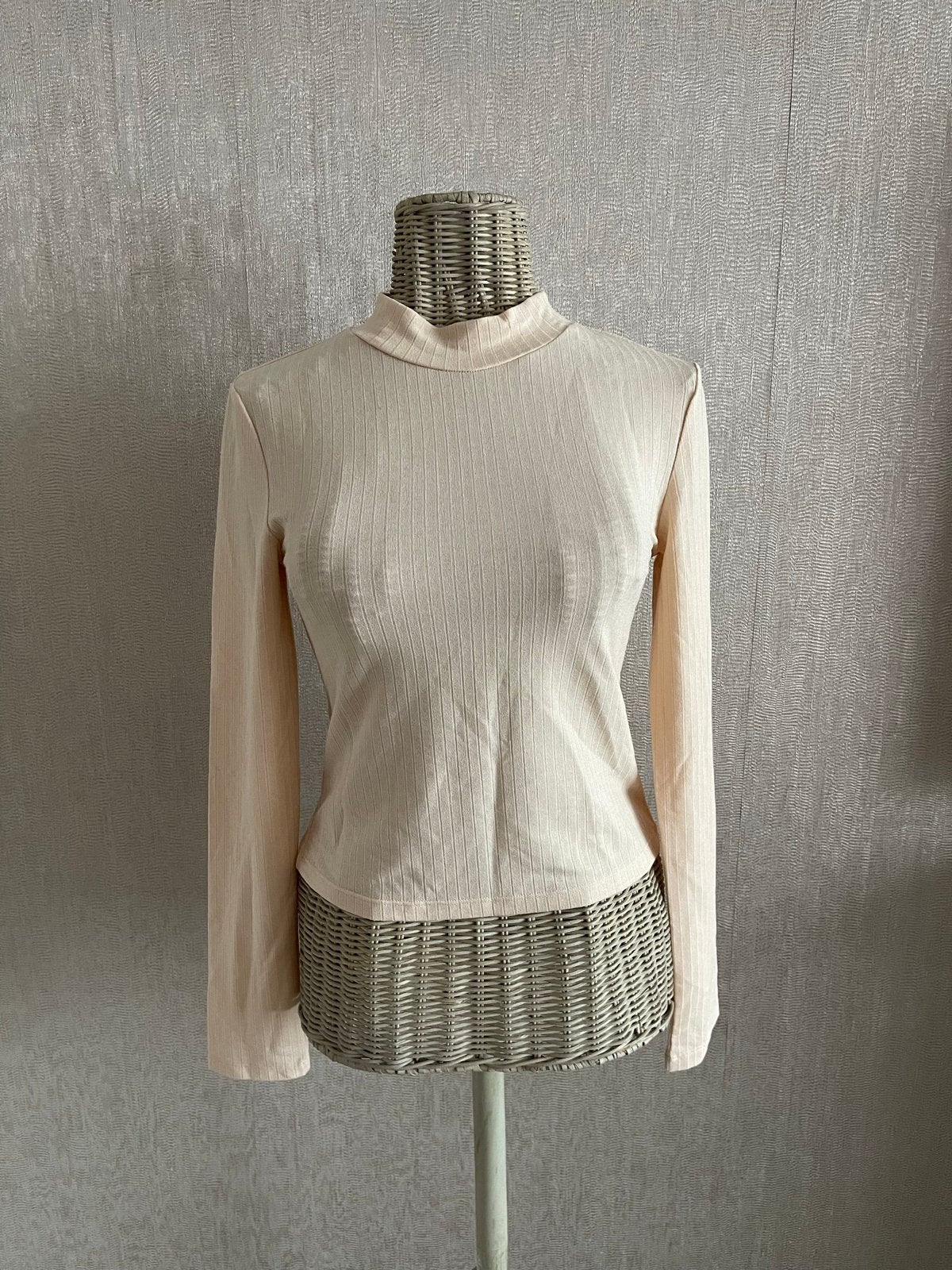 Nieuwe geribbelde coltrui van 24COLOURS, maat L, Maat 38/40 (M), Beige, Nieuw, Ophalen of Verzenden