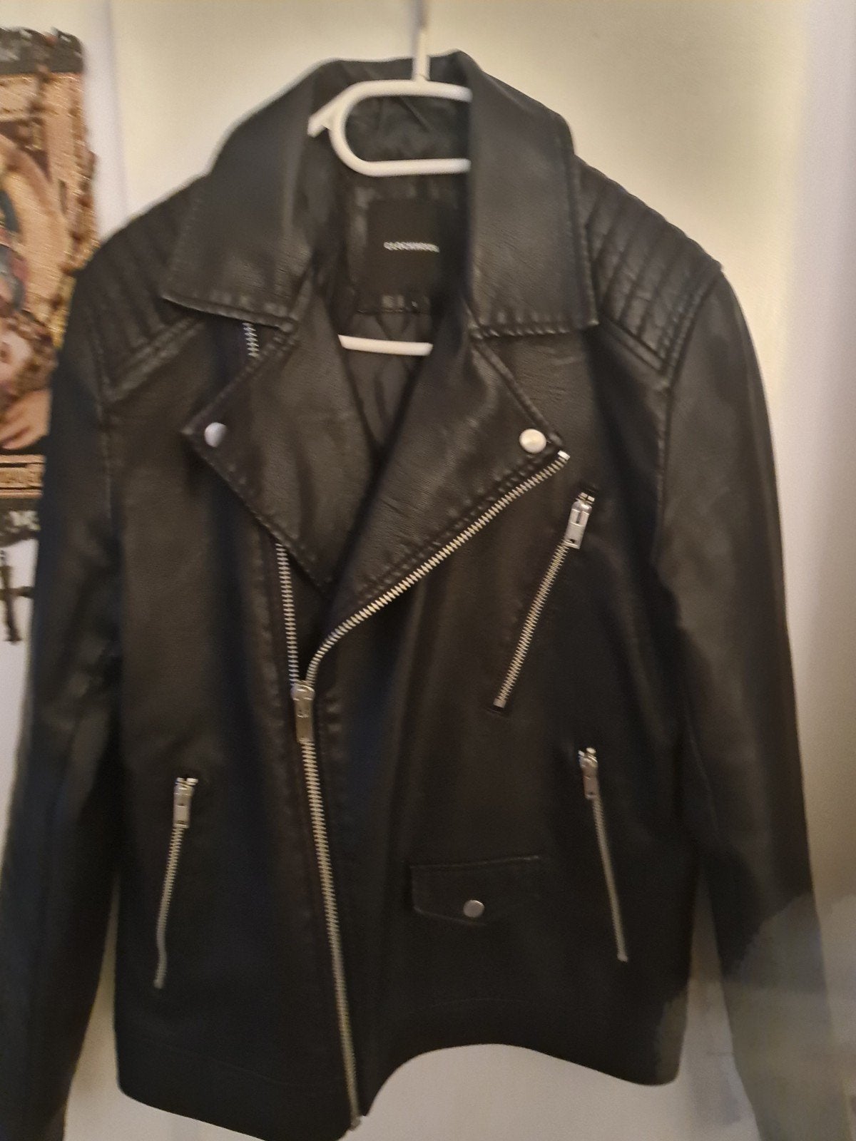 Zwart leren jack - Clockhouse, Kleding | Heren, Jassen | Zomer, Zwart, Ophalen of Verzenden, Zo goed als nieuw, Clockhouse