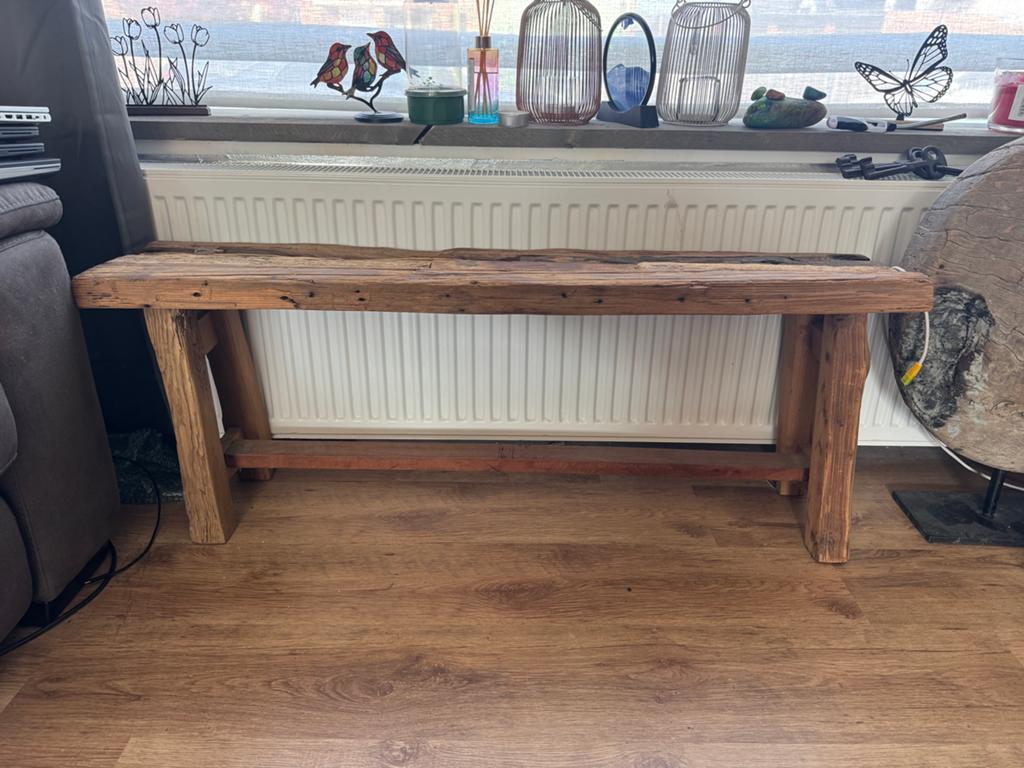 Tafel oud hout, Huis en Inrichting, Tafels | Sidetables, Ophalen, 100 tot 150 cm, Overige houtsoorten, Landelijk