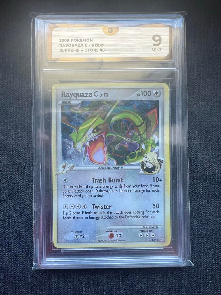 Rayquaza C Holo Mint 9 Supreme Victors Pokémon Kaart, Ophalen, Zo goed als nieuw, Losse kaart, Foil