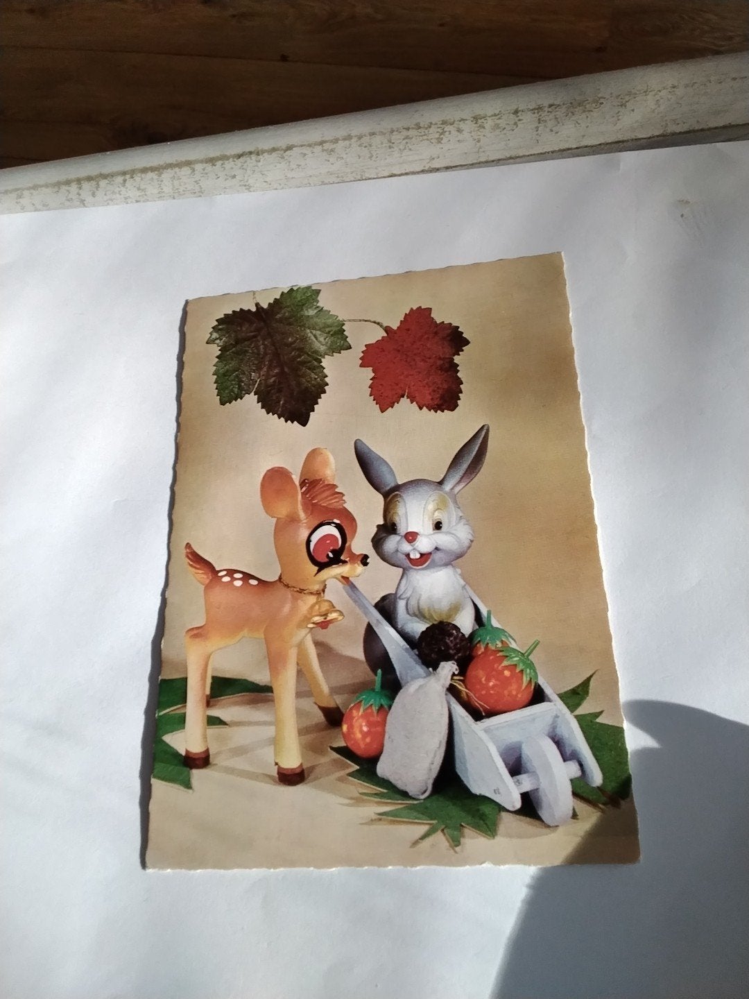 Vintage Bambi en Stampertje Ansichtkaart (1966), Ophalen of Verzenden