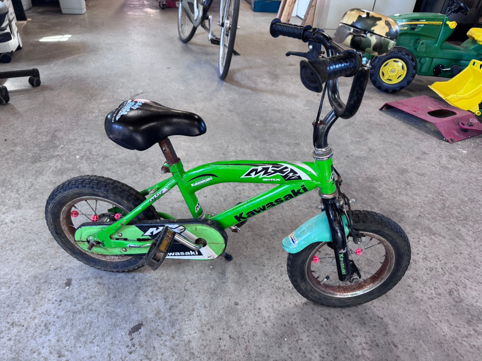 Kinderfietsje Kawasaki, Fietsen en Brommers, Ophalen, Gebruikt, Minder dan 16 inch