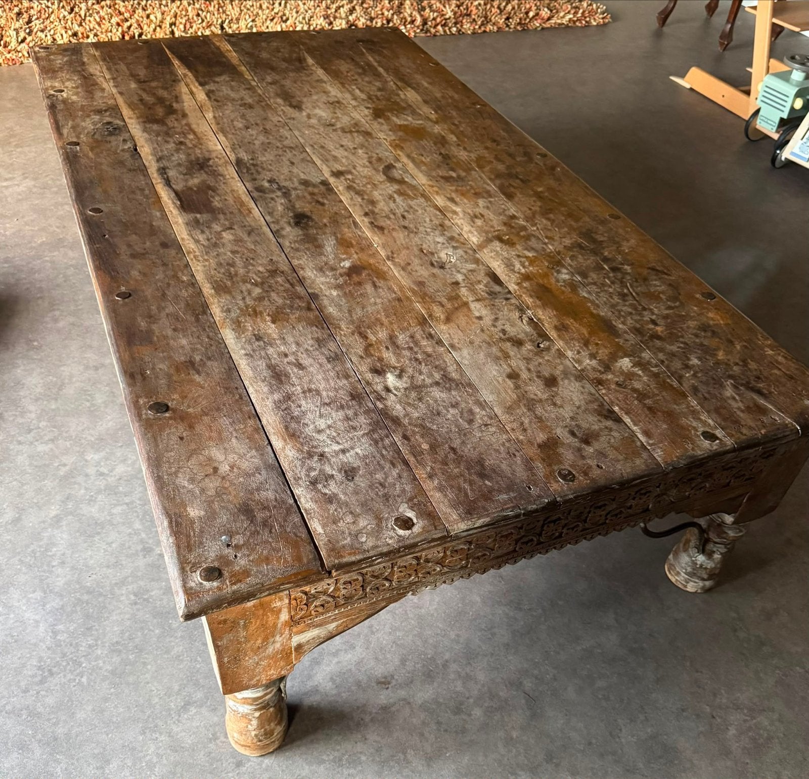 Salontafel India 1.80 x 1.00 - Uniek en Handgemaakt, Huis en Inrichting, Tafels | Salontafels, Ophalen, Gebruikt, 100 tot 150 cm