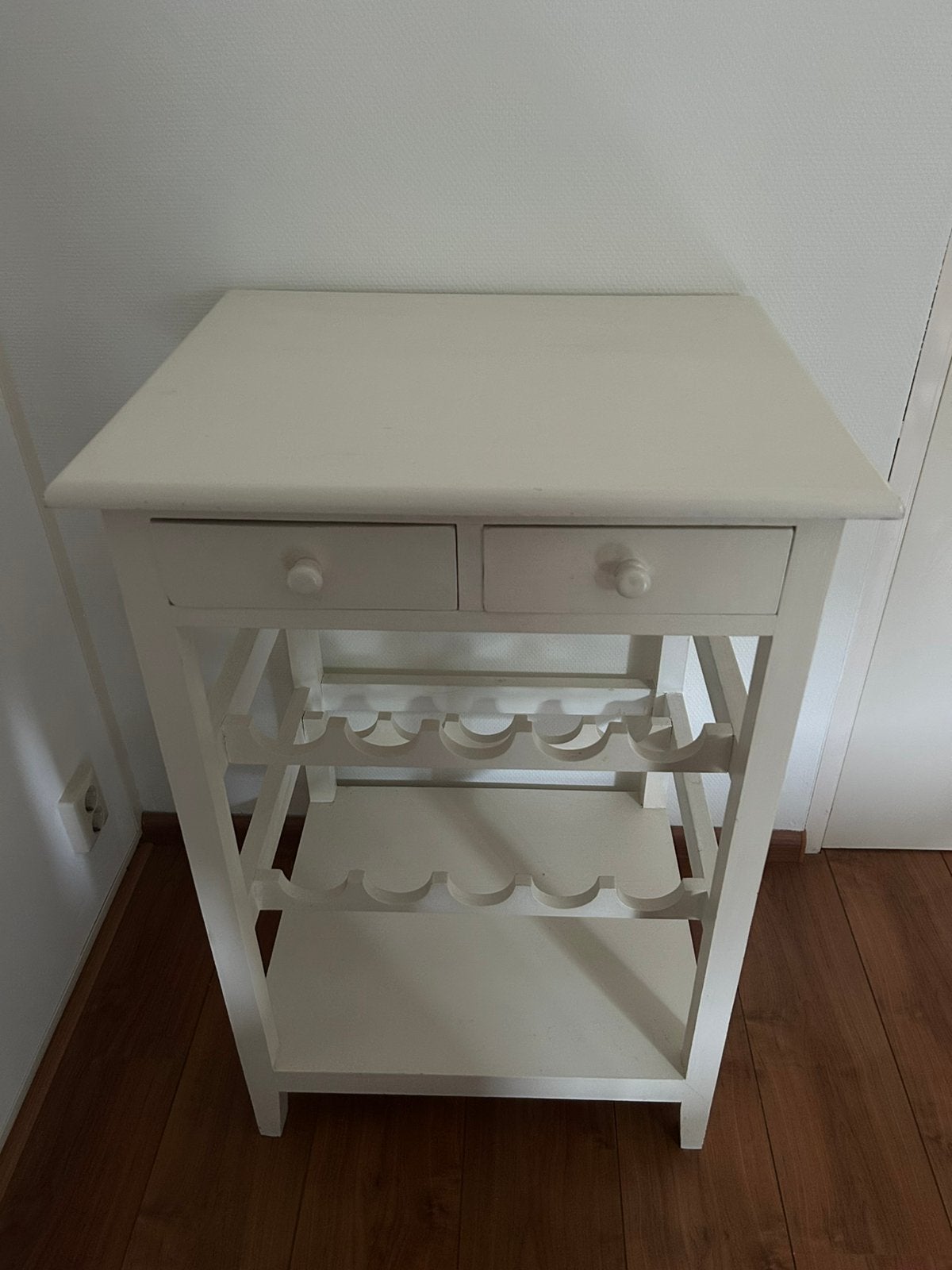 Witte wijnkast met 2 lades - 50 x 60 x 90 cm, Ophalen, 5 tot 15 flessen, Zo goed als nieuw, 75 – 100