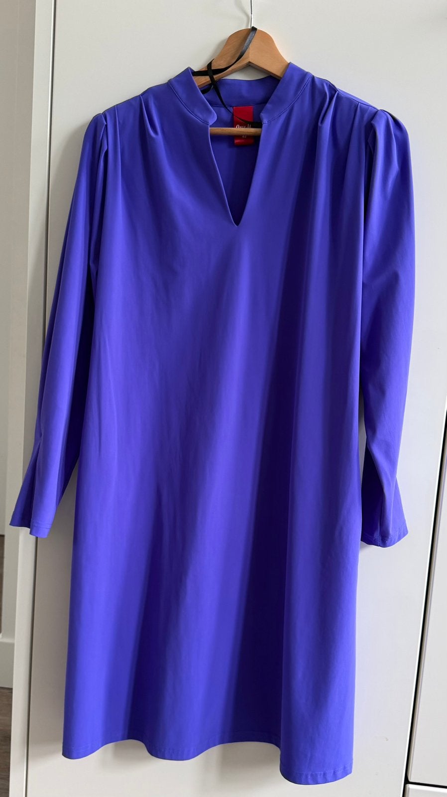 Jurk travelstof mt 40 lila/paars, Ophalen of Verzenden, Zo goed als nieuw, Maat 38/40 (M), Overige kleuren