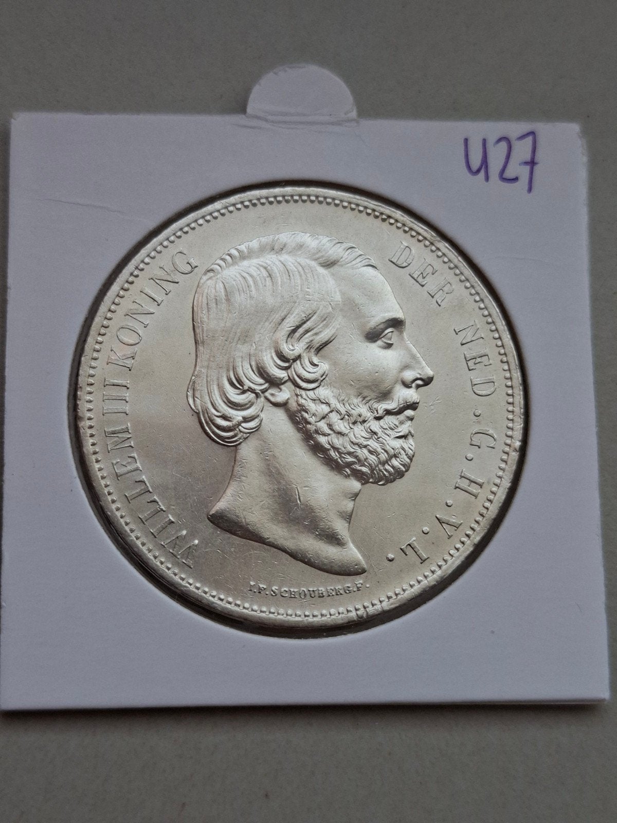Rijksdaalder 1869 prachtig mooi willem 3, Koning Willem III, Zilver, Ophalen of Verzenden, Losse munt