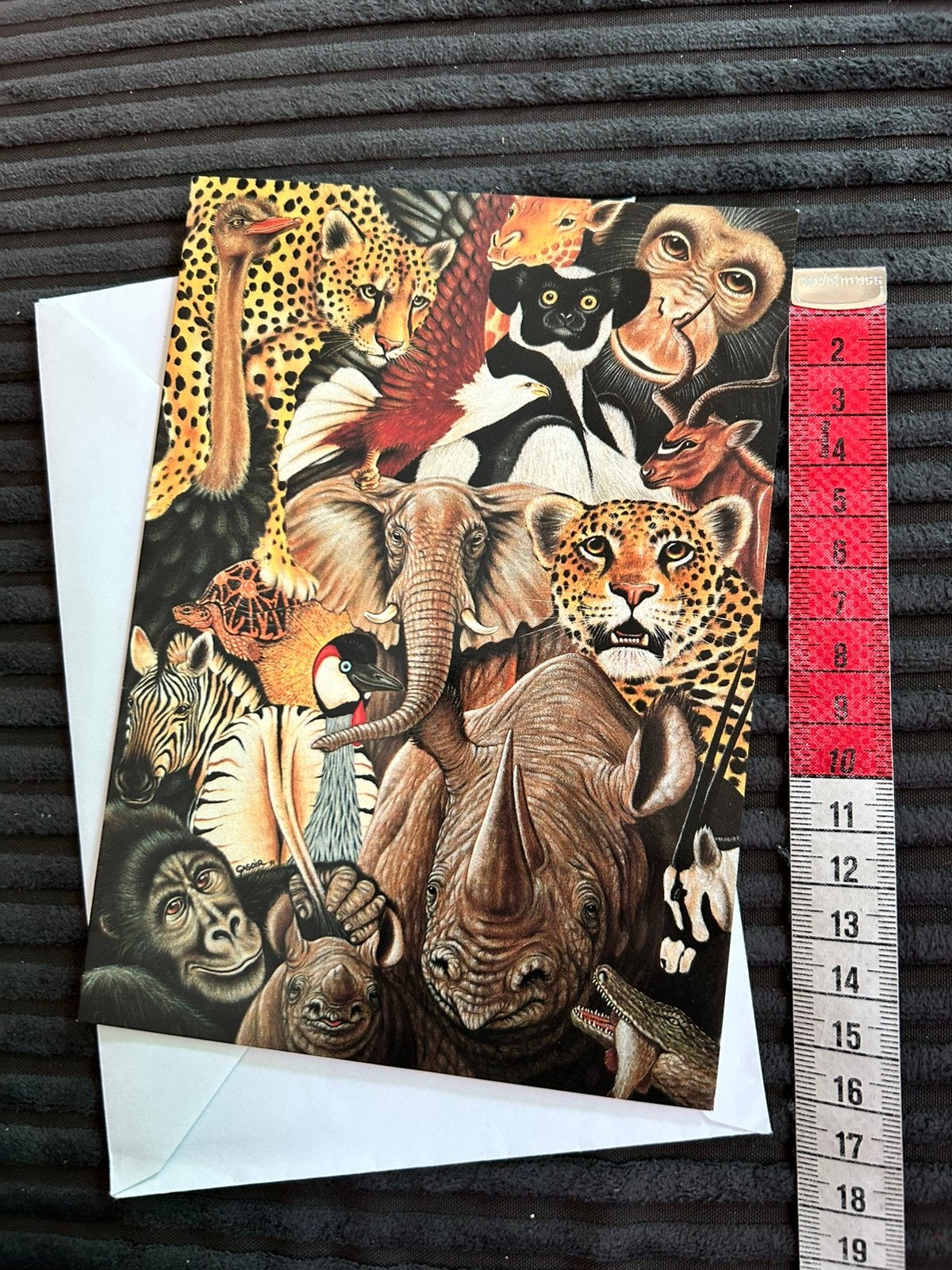 Wenskaart illustr Afrika Safari dieren, Ophalen of Verzenden, Zo goed als nieuw
