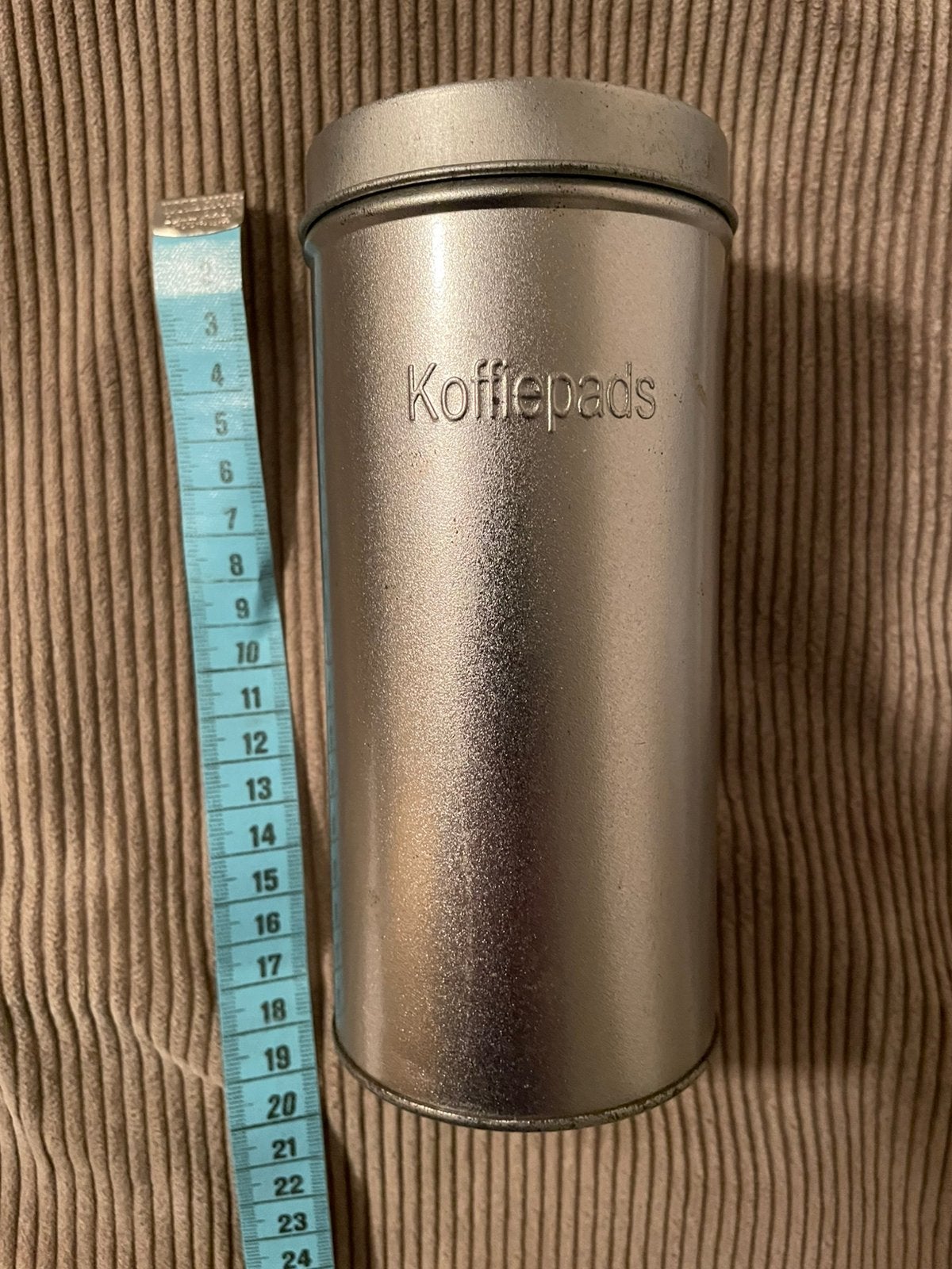 Tk metalen busje voor het bewaren van koffie pads, Voorraadpot, Ophalen of Verzenden, Metaal