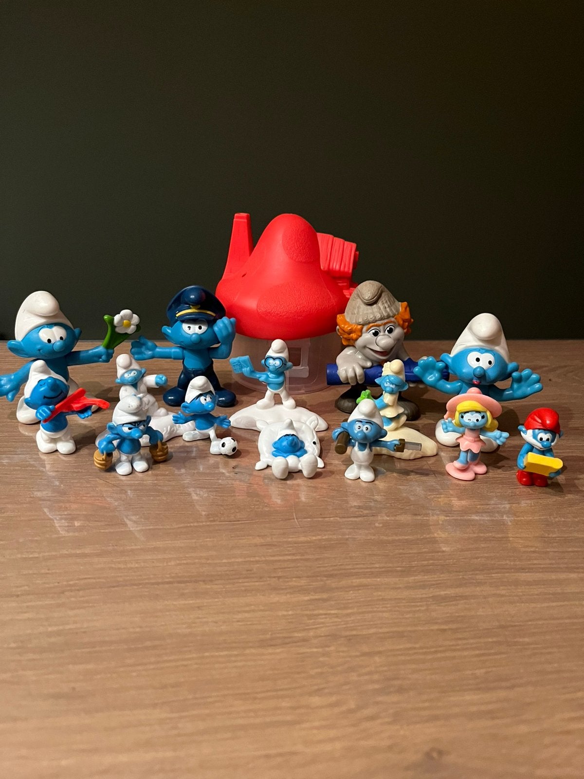 Leuke set smurfen en huisje, Ophalen of Verzenden, Zo goed als nieuw, Verschillende Smurfen