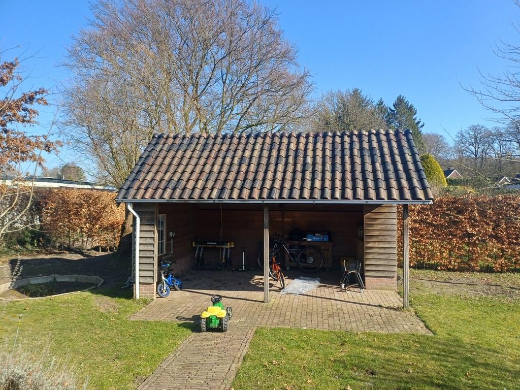 Degelijke houten kapschuur/ overkapping, Tuin en Terras, Ophalen