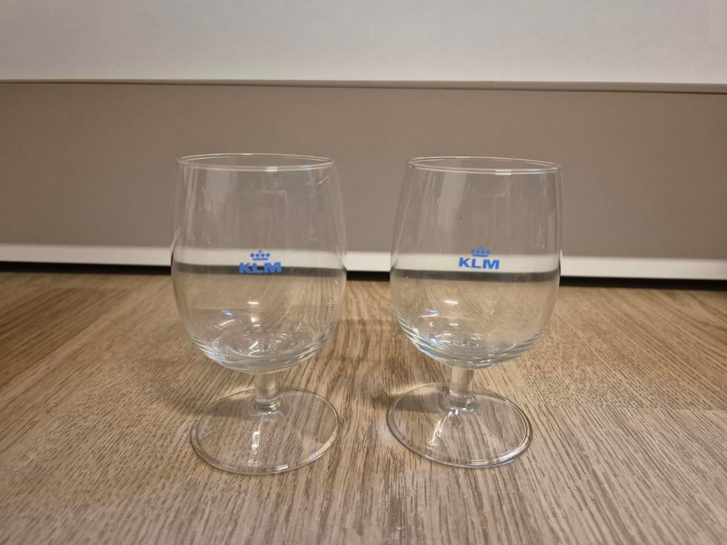 2 KLM glaasjes, Ophalen of Verzenden