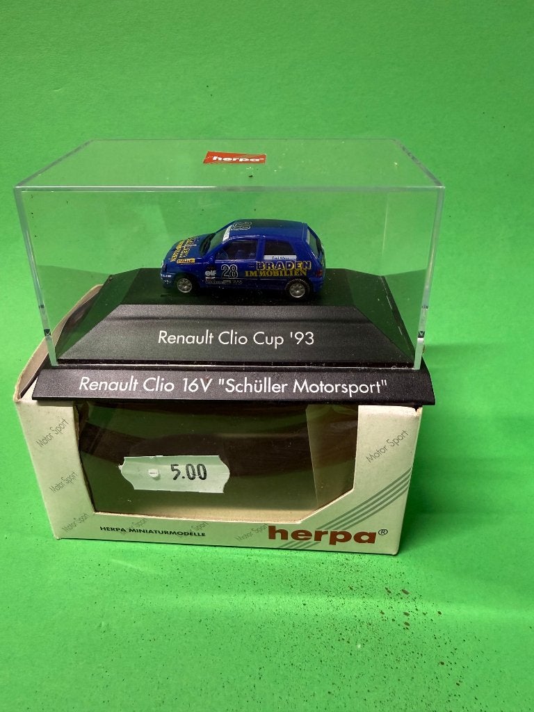 Herpa Renault Clio 16V Schüller Motorsport 1:87, Gebruikt, Adres onbekend, Fabrikant onbekend, Mail@onbekend.com