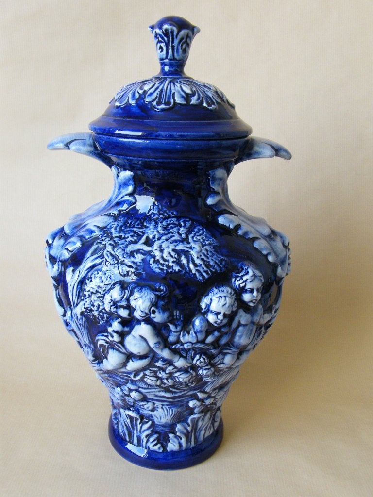 Blauwe San marino vaas ceramiche Gitano, Ophalen of Verzenden