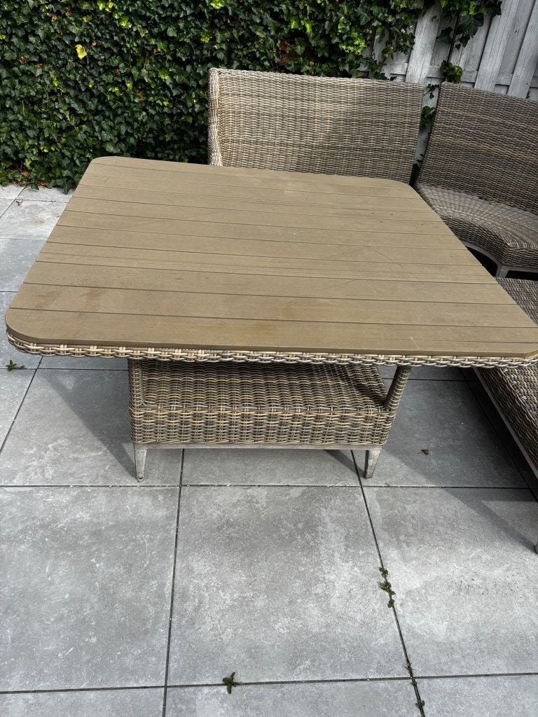 Wicker tuintafel Garden Impressions (vierkant), Ophalen, Gebruikt, Vierkant, Wicker