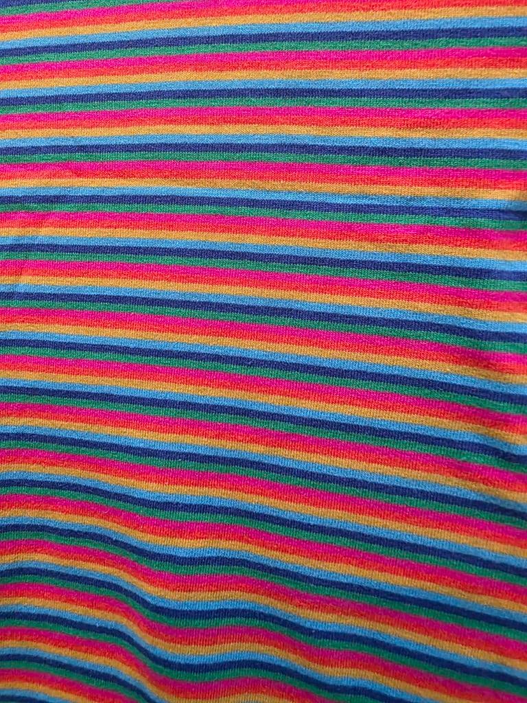 Kleurrijke gestreepte tricot stof, Hobby en Vrije tijd, Stoffen en Lappen, Overige materialen, Overige kleuren, Nieuw, Ophalen of Verzenden