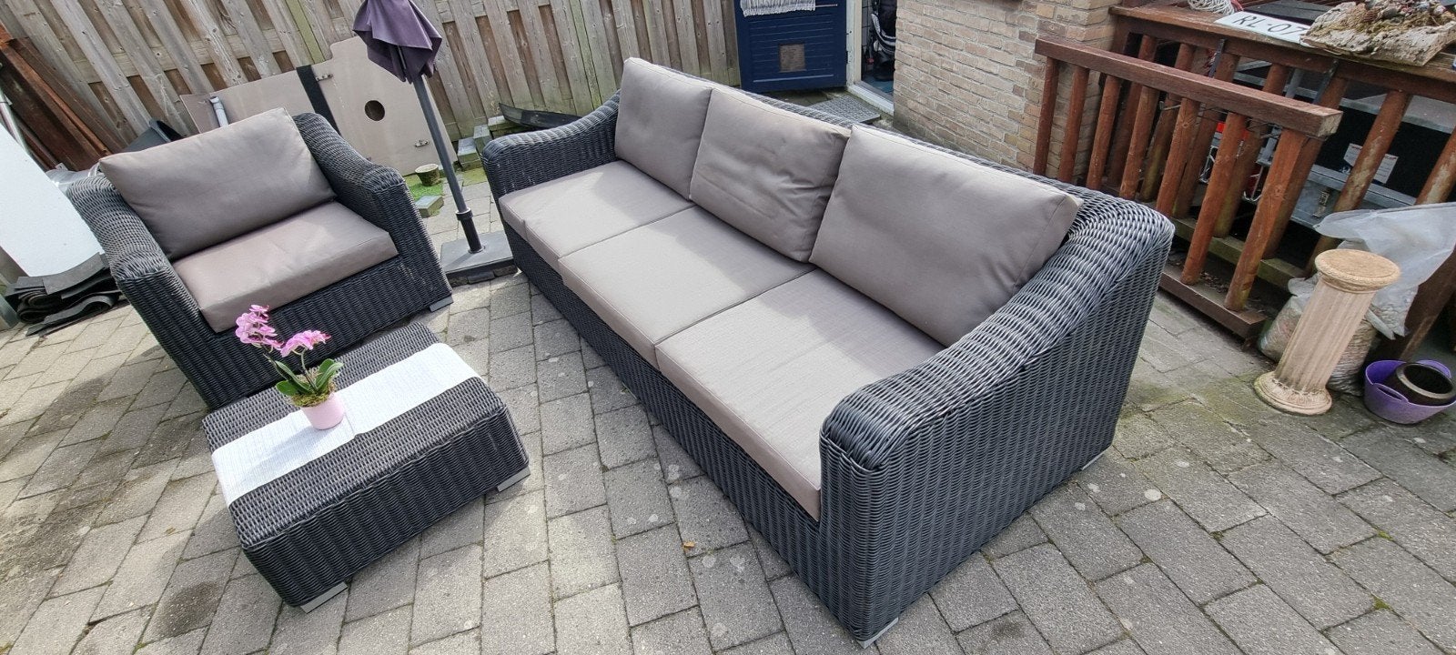 Fiore Loungeset, Ophalen, Wicker, Bank