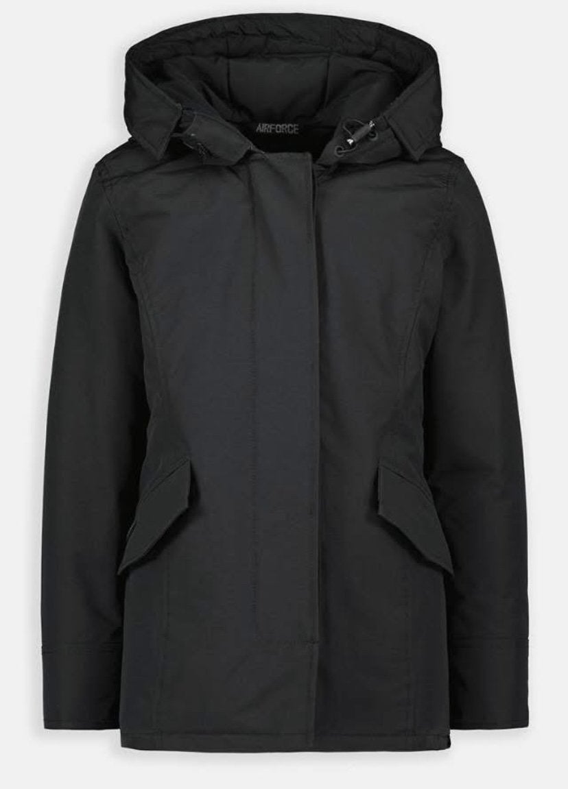 Airforce 2 pocket Parka -14 jaar- 164, Ophalen of Verzenden, Zo goed als nieuw, Maat 34 (XS) of kleiner, Zwart