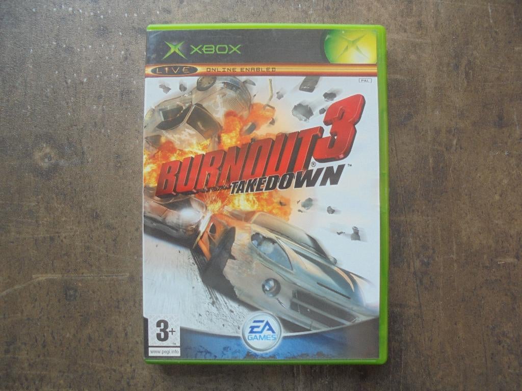 Burnout 3 Takedown voor XBOX Original (zie foto's), Spelcomputers en Games, Games | Xbox Original, Gebruikt, Racen en Vliegen