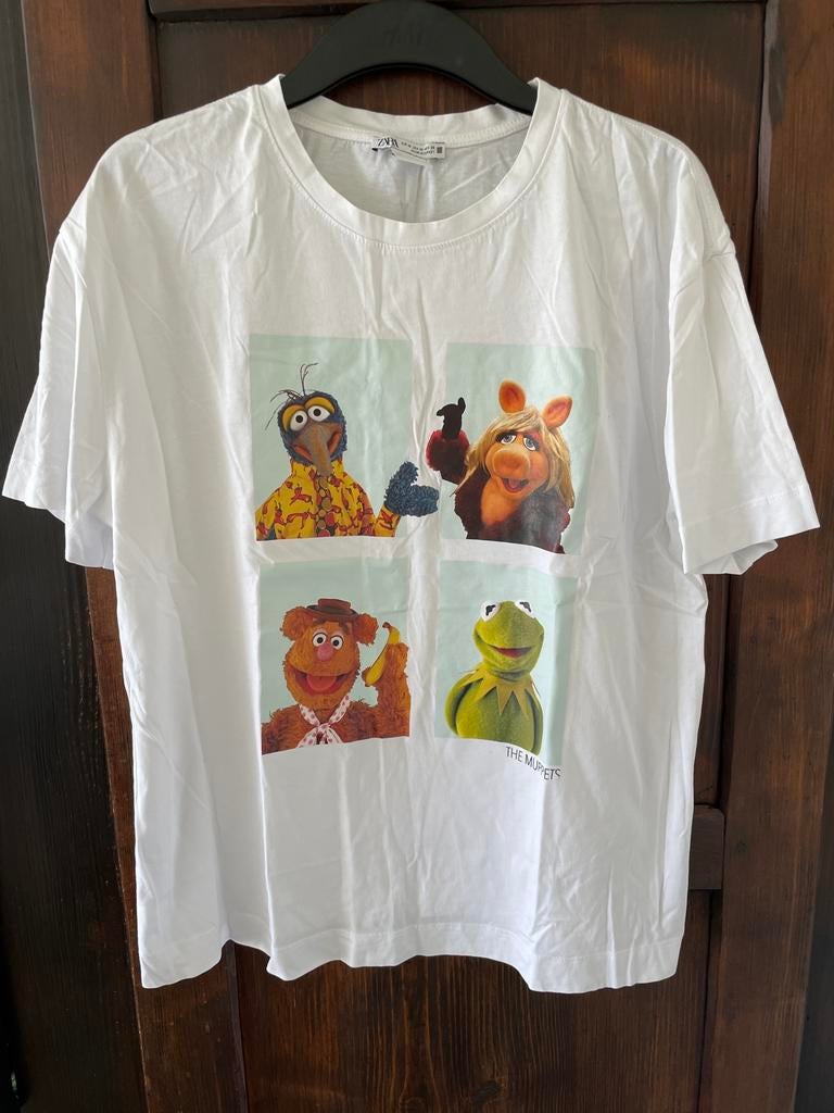 Wit katoenen tshirt Muppet Show van Zara maat M, Maat 38/40 (M), Wit, Ophalen of Verzenden, Zo goed als nieuw
