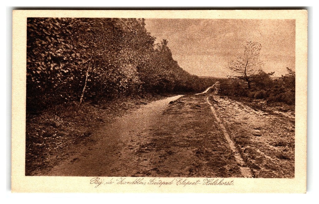 Elspeet, Bij de Zandblei - Fietspad Elspeet - Hulshorst, Ophalen of Verzenden, 1920 tot 1940, Ongelopen, Gelderland