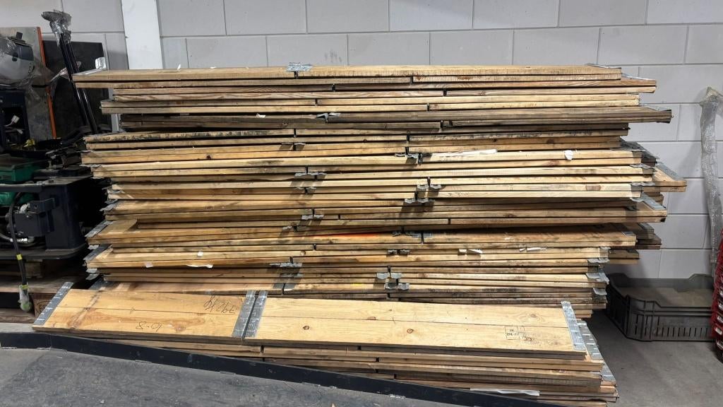 Palletranden te koop – per stuk of hele partij beschikbaar, Doe-het-zelf en Verbouw, Hout en Planken, Ophalen, Zo goed als nieuw