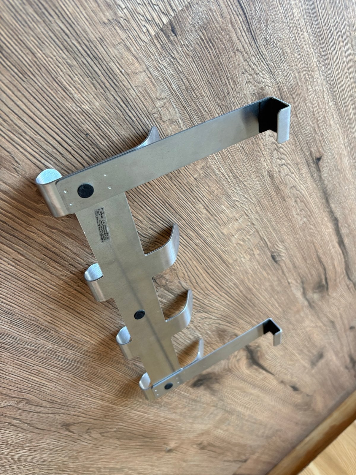 Metalen kapstok voor over de deur - Zilverkleurig, Gebruikt, Wandhaken, Ophalen of Verzenden, Minder dan 100 cm