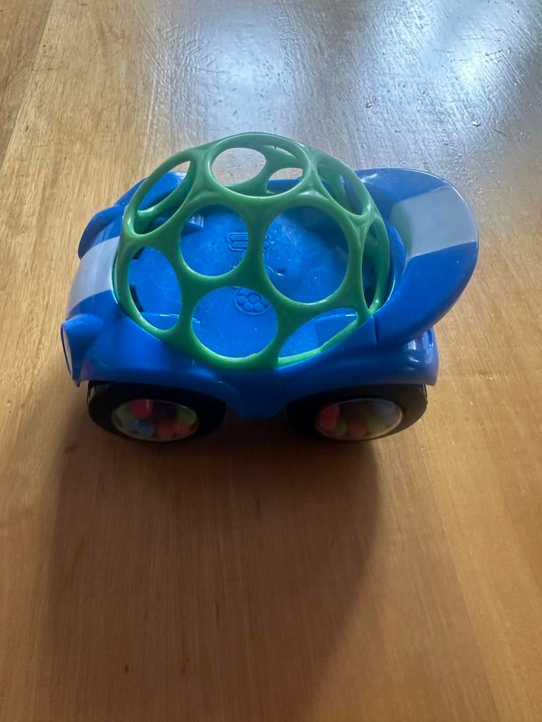 O-Ball Rammelaar Auto Blauw met Groene Bal, Ophalen of Verzenden, Zo goed als nieuw, Auto, Met geluid