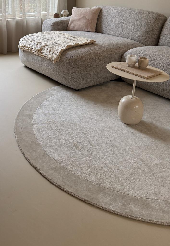 Rond vloerkleed Kari (westwing) lichtgrijs ø 200 cm, Ophalen, 100 tot 150 cm, Rond, 200 cm of meer
