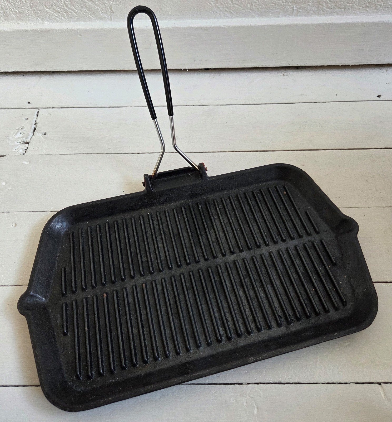 Gietijzeren grillpan met afneembaar handvat, Afneembaar handvat, Ophalen of Verzenden, Gebruikt, Overige typen