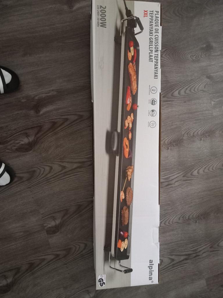 Alpina XXL Teppanyaki Grillplaat 2000W, Witgoed en Apparatuur, Ophalen of Verzenden, Nieuw, Tafelgrill