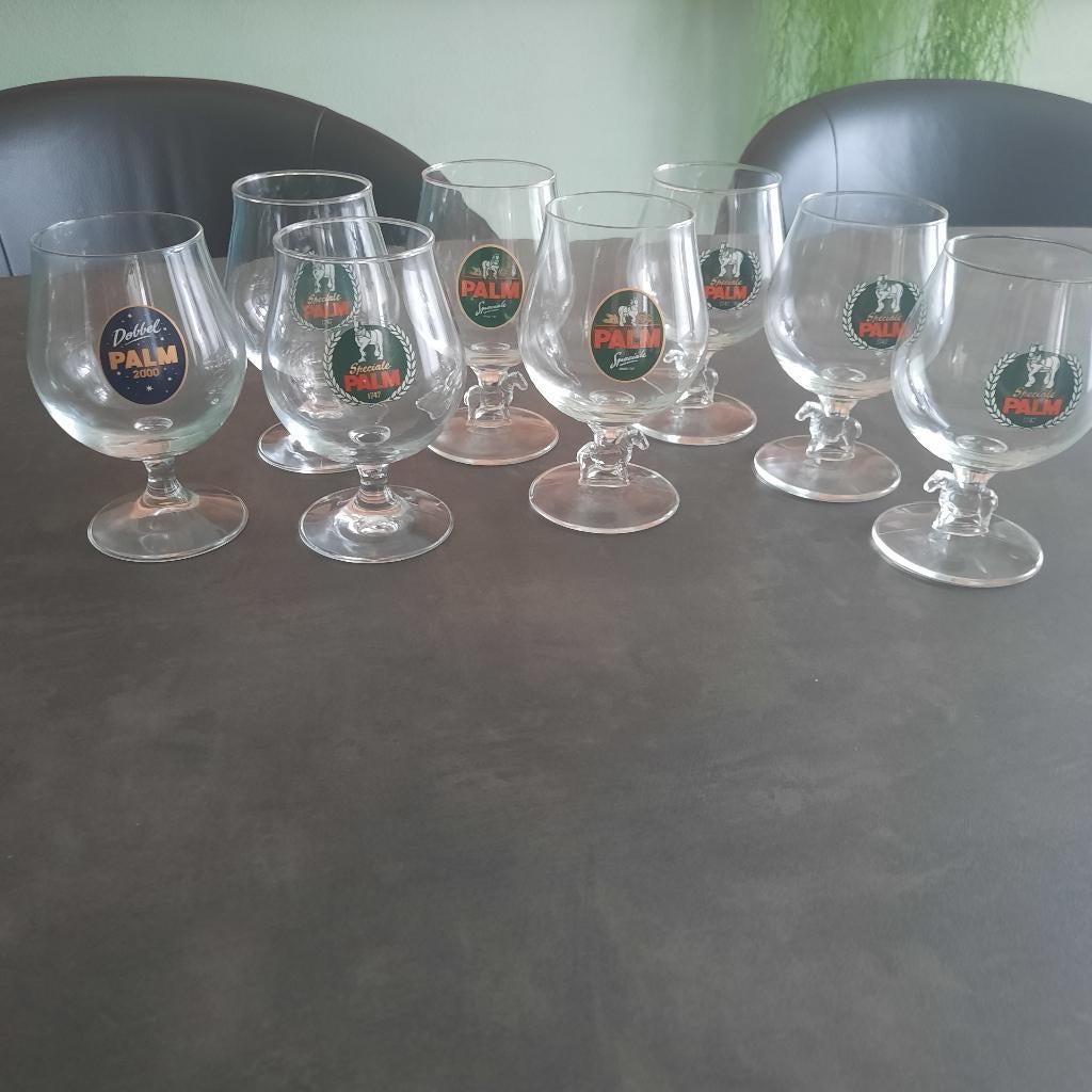 8 Palm bierglazen leuk voor Mancave!, Ophalen of Verzenden, Zo goed als nieuw, Glas of Glazen, Palm