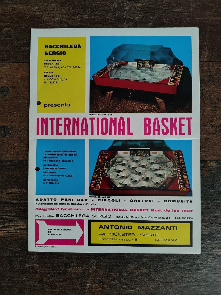 Flyer: Basketbal Spel/ International Basket (Duitsland) 1967, Verzamelen, Verzenden, Gebruikt