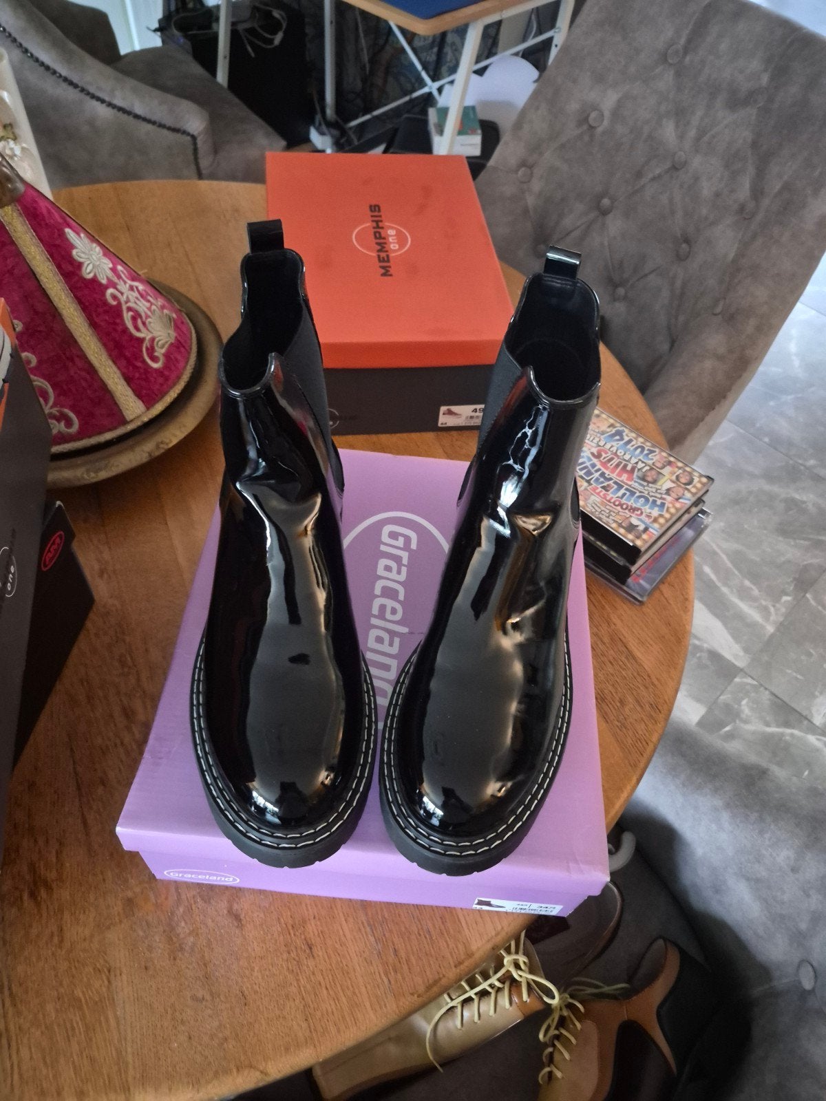 Nieuwe Graceland lakleren enkellaarzen maat 44, Zwart, Lage of Enkellaarzen, Nieuw, Ophalen of Verzenden
