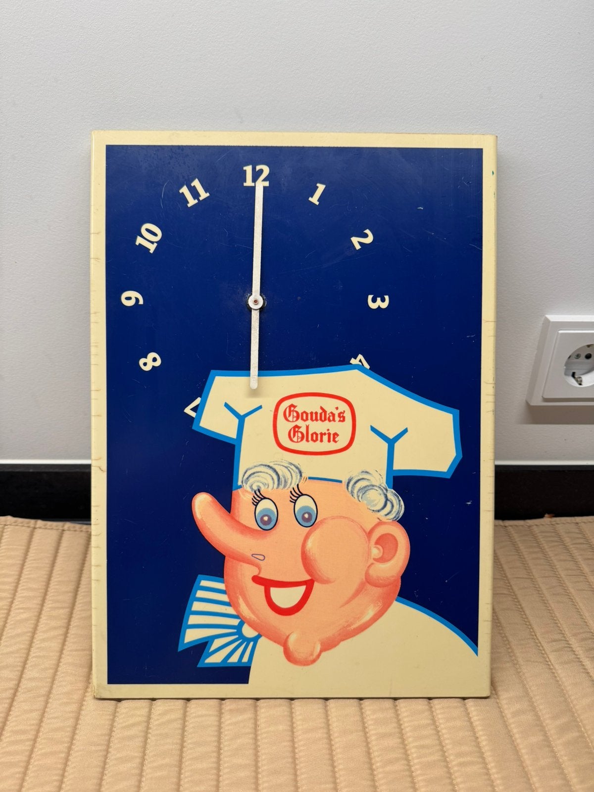 Oude Gouda’s Glorie reclame klok 1960 reclame bord snackbar, Ophalen, Zo goed als nieuw, Reclamebord