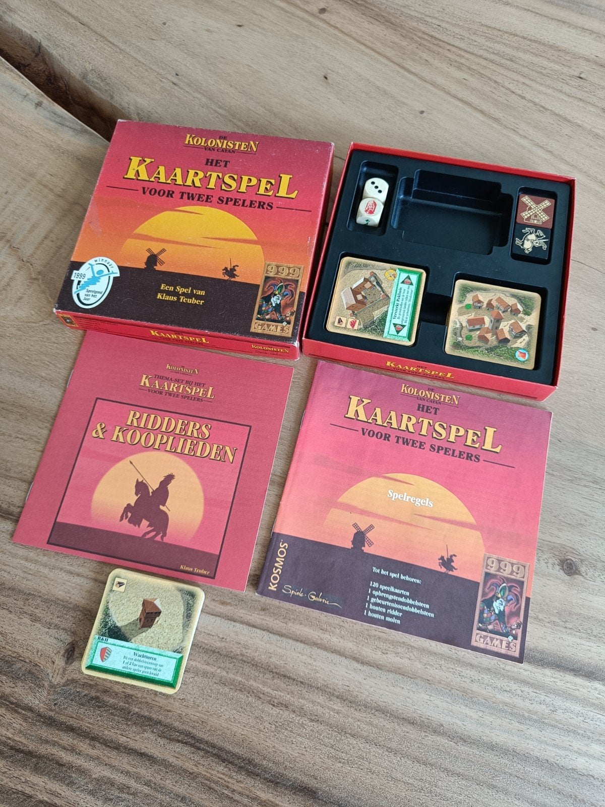 Kolonisten van Catan: Het Kaartspel + Ridders & Kooplieden, Een of twee spelers, Ophalen of Verzenden, Zo goed als nieuw