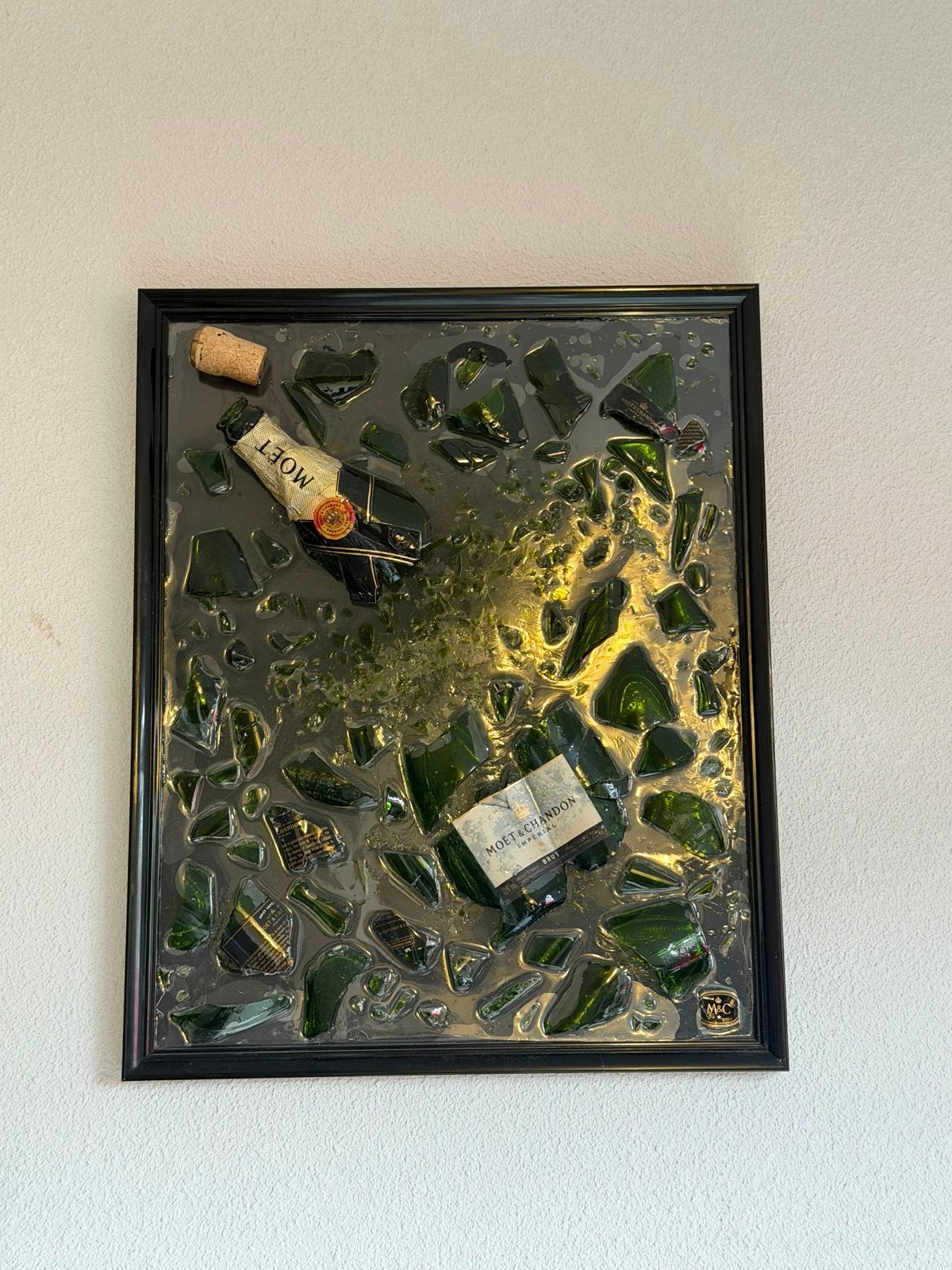 Möet & Chandon schilderij - luxe, Antiek en Kunst, Kunst | Schilderijen | Modern, Overig onderwerp, Gemengde techniek, Glas, 3D-effect