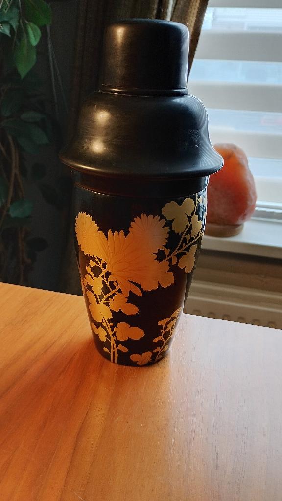 Vintage Japanse handgeschilderde lak cocktail shaker, Antiek en Kunst, Ophalen of Verzenden