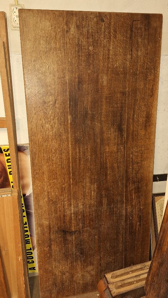 stoere eikenhouten bureautafel, Gebruikt, Eikenhout, 150 tot 200 cm, Rechthoekig
