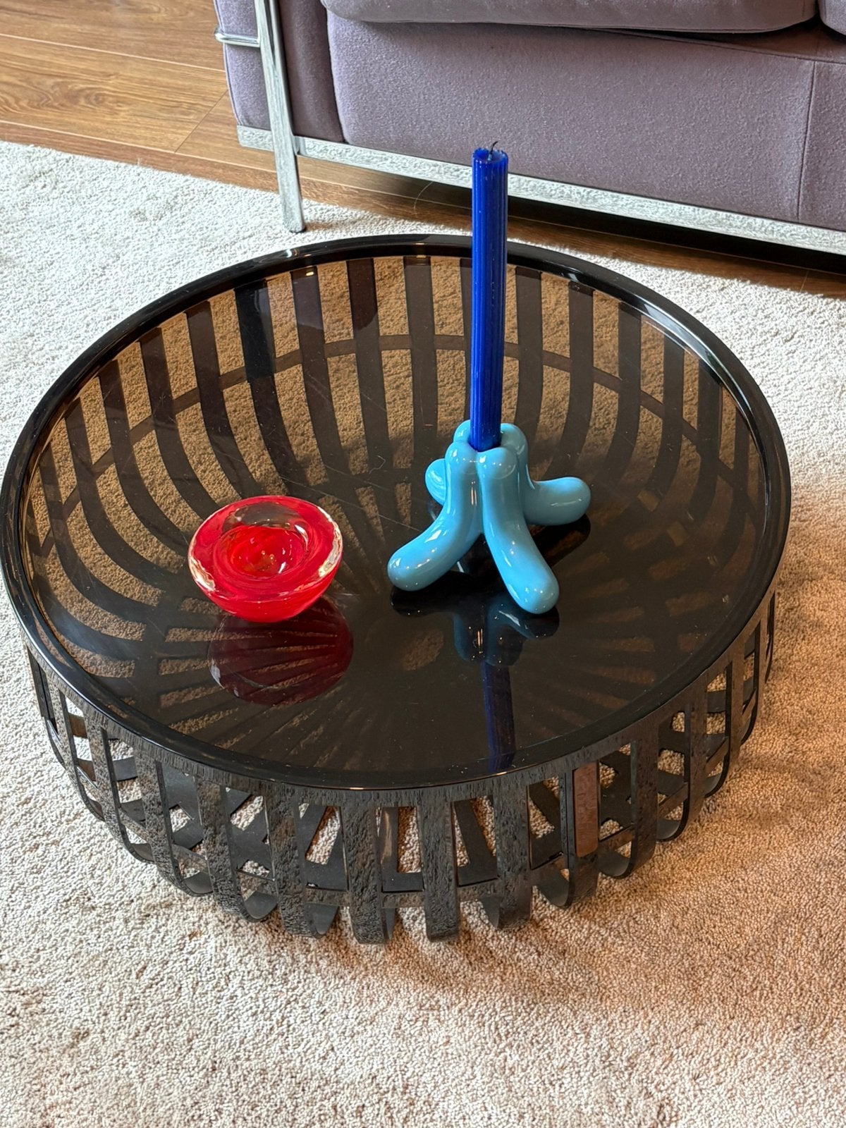Kartell bijzettafel Mand Panier diameter 61 cm, Huis en Inrichting, Ophalen, Minder dan 45 cm, Rond, 55 tot 75 cm