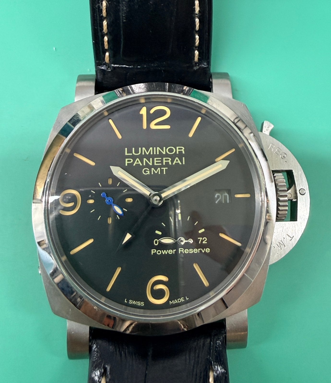 Panerai Luminor GMT (kopie), Ophalen of Verzenden, Zo goed als nieuw, Leer, Overige merken