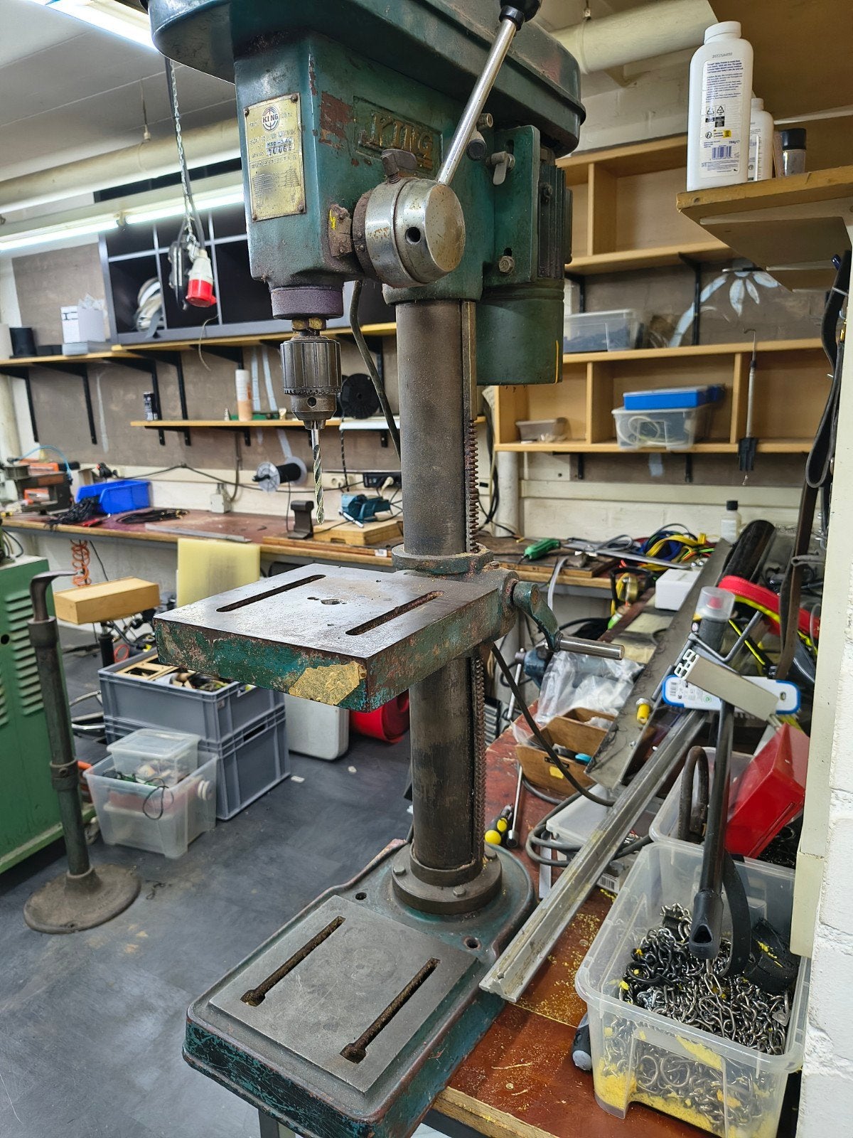 King Kolomboormachine KSD-340 - Robuust en Betrouwbaar, Doe-het-zelf en Verbouw, Gereedschap | Boormachines, Ophalen, Gebruikt