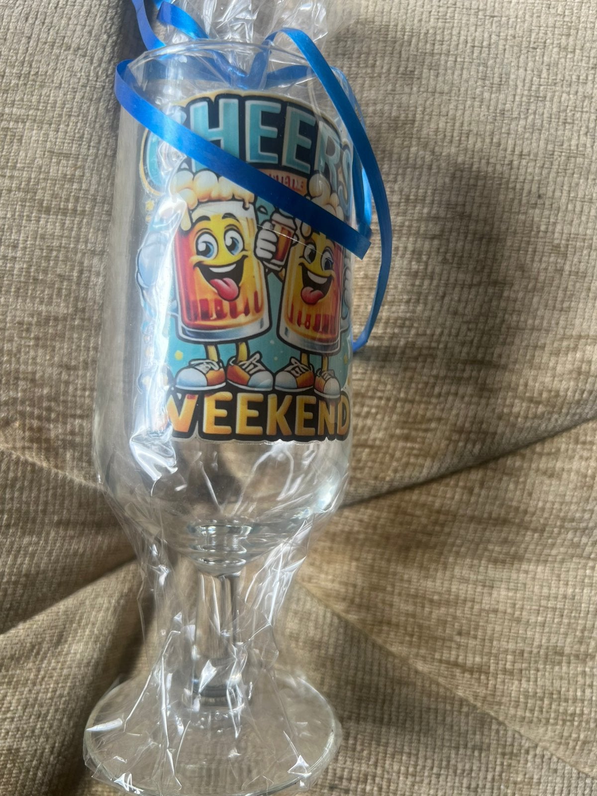 10 Bierglazen met Grappige Teksten / Opdruk., Ophalen of Verzenden, Nieuw, Bierglas