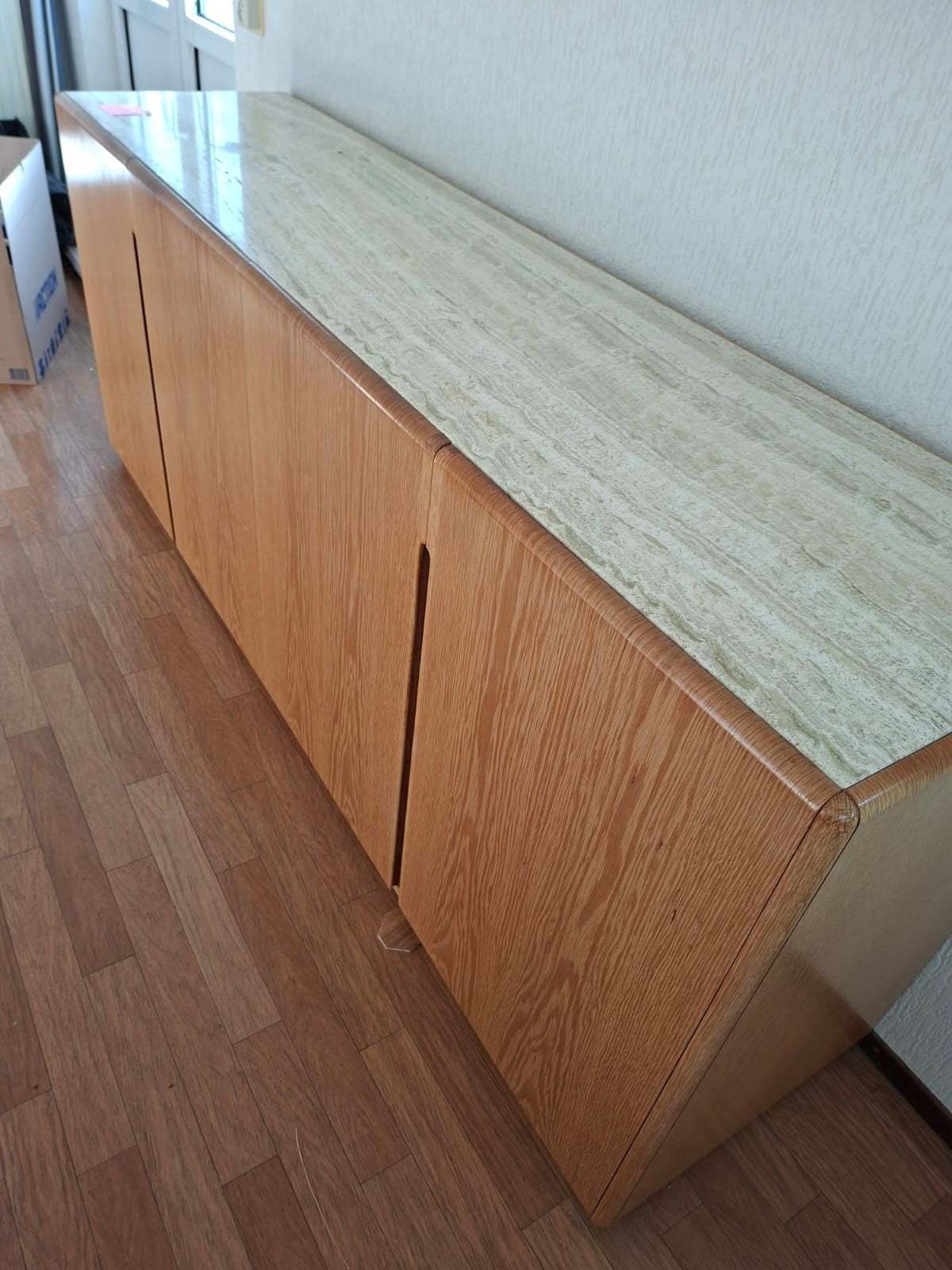 Stijlvol dressoir met marmeren blad en lades, Ophalen, Met lade(s), Modern, Elegant, 200 cm of meer