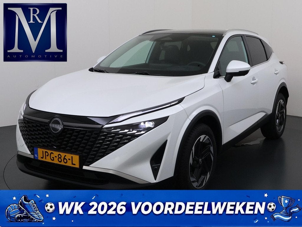 Nissan Qashqai 1.3 MHEV Xtronic N-Connecta VAN: 34.900,- VOO, Auto's, Nissan, 4 cilinders, Leder en Stof, Wit, 1365 kg