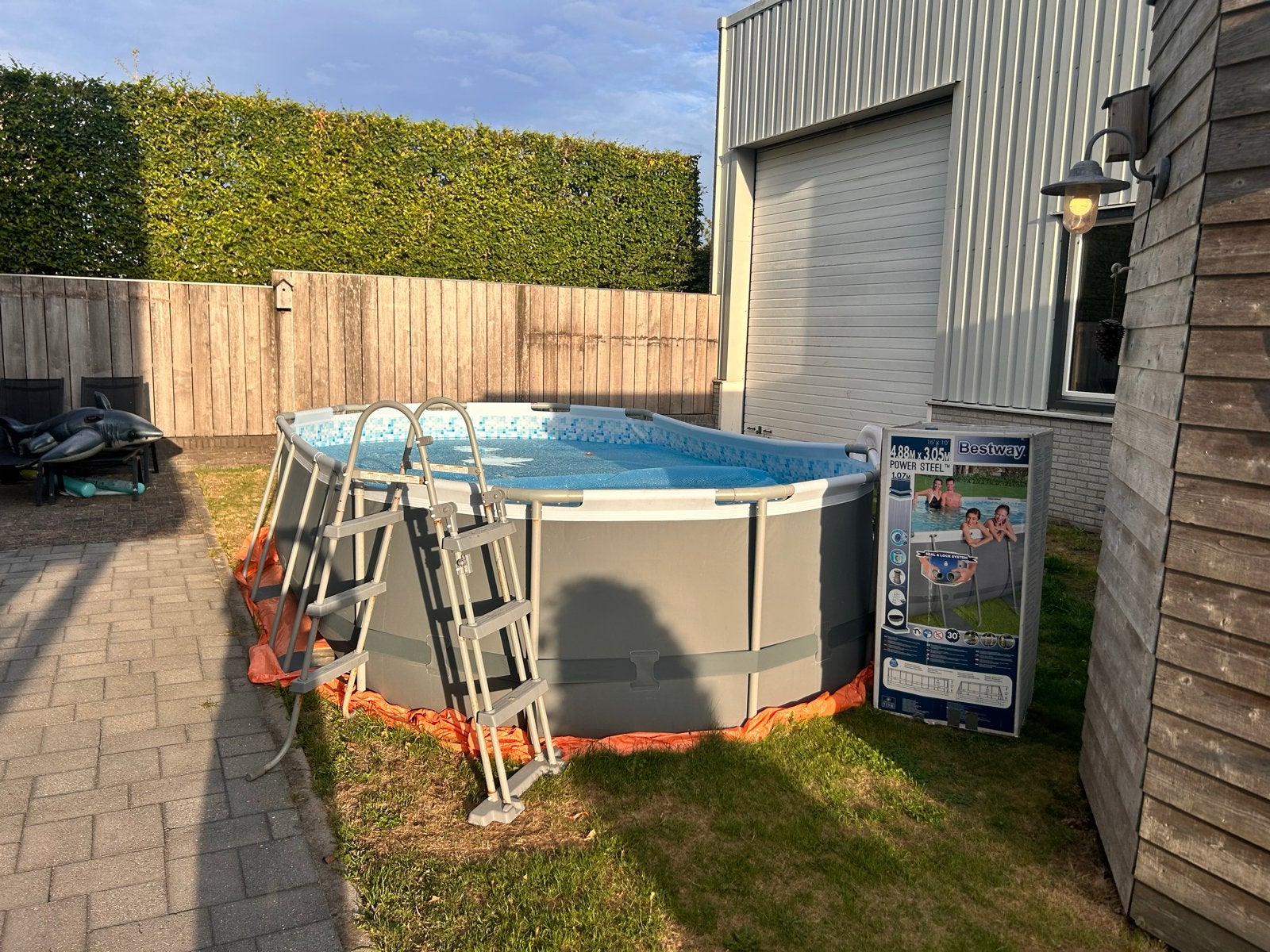Bestway Power Steel Opzetzwembad met toebehoren, Gebruikt, Rond, 300 cm of meer, Ophalen