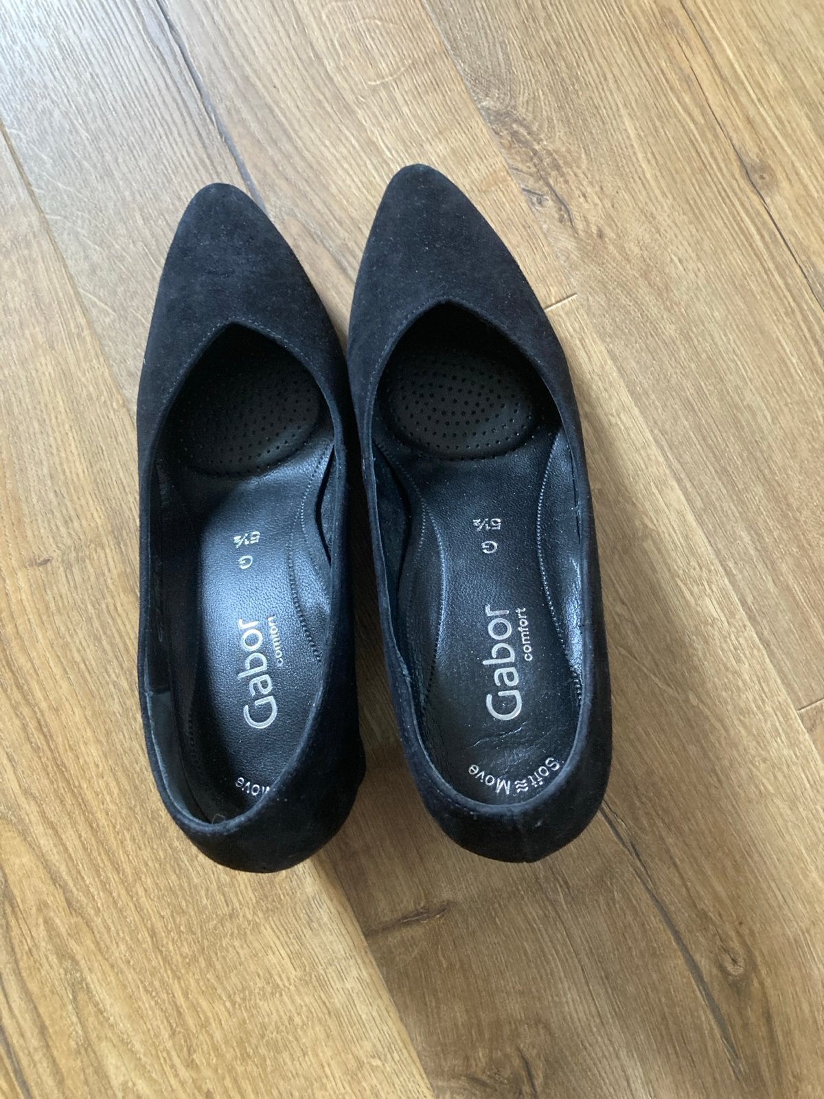 Gabor Comfort Zwarte Suède Pumps Maat 5.5 (38.5), Ophalen, Zo goed als nieuw, Zwart, Pumps