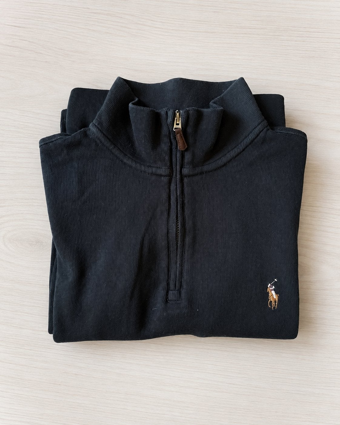 Ralph lauren polo estate rib - S, Ophalen of Verzenden, Zo goed als nieuw, Zwart